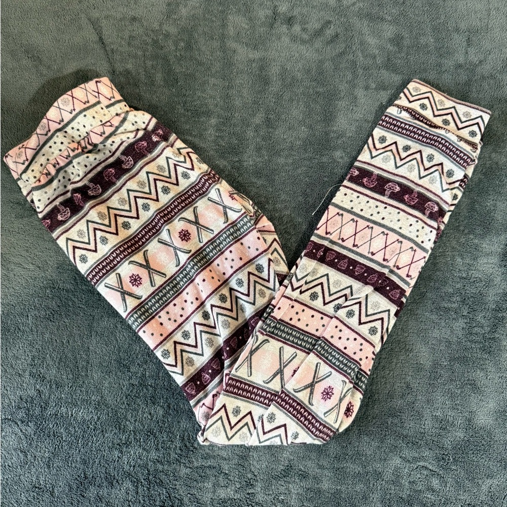 Ardene Gray and Purple Patterned Pajama Pants